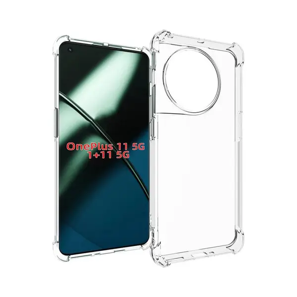 MobyDefend Hoesje - Geschikt Voor OnePlus 11 - Transparante Shockproof Tpu Backcover - Verstevigde Hoeken - Volledig Doorzichtig thumbnail