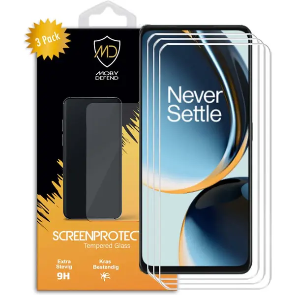 3-Pack MobyDefend Screenprotectors - Geschikt Voor OnePlus Nord Ce 3 Lite - Case-Friendly Screensaver - Gehard Glas thumbnail