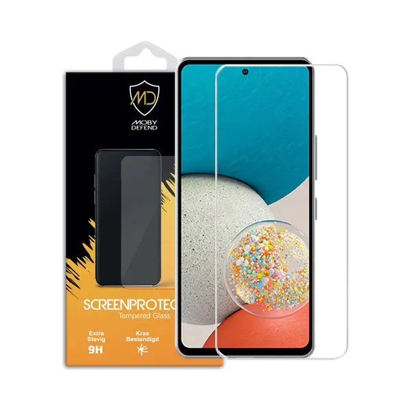 MobyDefend Screenprotector - Geschikt Voor Samsung Galaxy A53 - Case-Friendly Screensaver - Gehard Glas thumbnail
