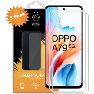 3-Pack MobyDefend Screenprotectors - Geschikt Voor Oppo A79 - Case-Friendly Screensavers - Gehard Glas