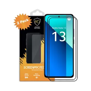 2-Pack MobyDefend Screenprotectors - Geschikt Voor Xiaomi Redmi Note 13 4G - Screensavers Met Zwarte Randen - Gehard Glas