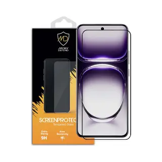 MobyDefend Screenprotector - Geschikt Voor Oppo Reno12 Pro - Screensaver Met Zwarte Randen - Gehard Glas