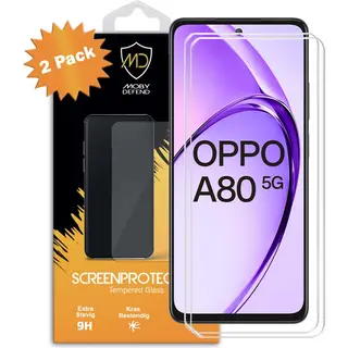 2-Pack MobyDefend Screenprotectors - Geschikt Voor Oppo A80 5G - Case-Friendly Screensavers - Gehard Glas