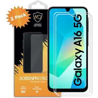 2-Pack MobyDefend Screenprotectors - Geschikt Voor Samsung Galaxy A16 - Case-Friendly Screensavers - Gehard Glas