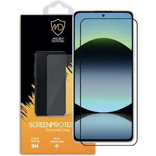 MobyDefend Screenprotector - Geschikt Voor Xiaomi Redmi Note 14 5G - Screensaver Met Zwarte Randen - Gehard Glas