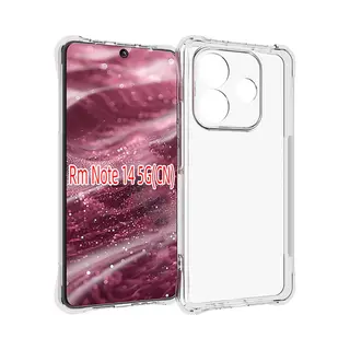 MobyDefend Hoesje - Geschikt Voor Xiaomi Redmi Note 14 5G - Transparante Shockproof Tpu Backcover - Verstevigde Hoeken - Volledig Doorzichtig