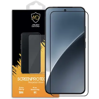 MobyDefend Screenprotector - Geschikt Voor Xiaomi 15 - Screensaver Met Zwarte Randen - Gehard Glas