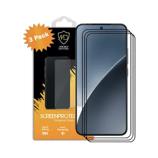 3-Pack MobyDefend Screenprotectors - Geschikt Voor Xiaomi 15 - Screensavers Met Zwarte Randen - Gehard Glas