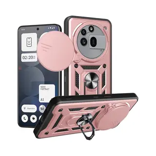 MobyDefend Hoesje - Geschikt Voor Nothing Phone (3a) Pro - Pantsercase Met Draaibare Ring - Rosé