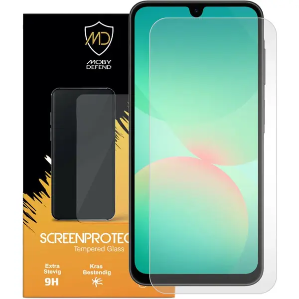 MobyDefend Screenprotector - Geschikt Voor Samsung Galaxy A26 - Case-Friendly Screensaver - Gehard Glas thumbnail