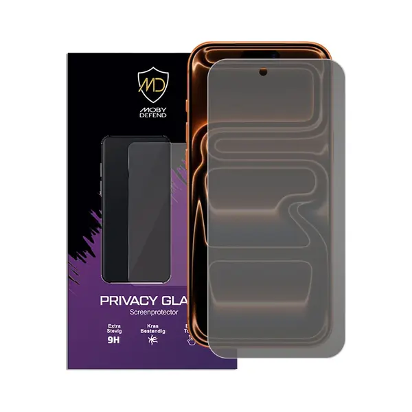 MobyDefend Screenprotector - Geschikt Voor IPhone 17 Pro Max - Hd Privacy Glass Screensaver thumbnail