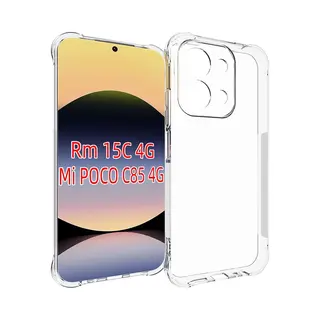MobyDefend Hoesje - Geschikt Voor Xiaomi Redmi 15C 4G - Transparante Shockproof Tpu Backcover - Verstevigde Hoeken - Volledig Doorzichtig