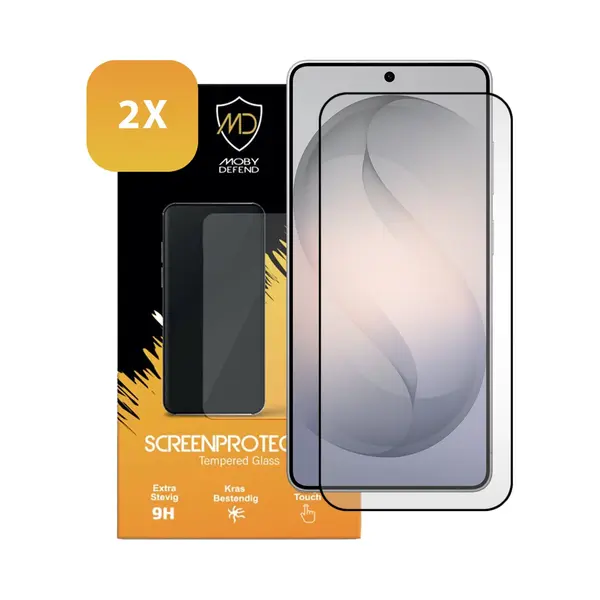 2-Pack MobyDefend Screenprotectors - Geschikt Voor Samsung Galaxy S26 Ultra - Screensavers Met Zwarte Randen - Gehard Glas thumbnail