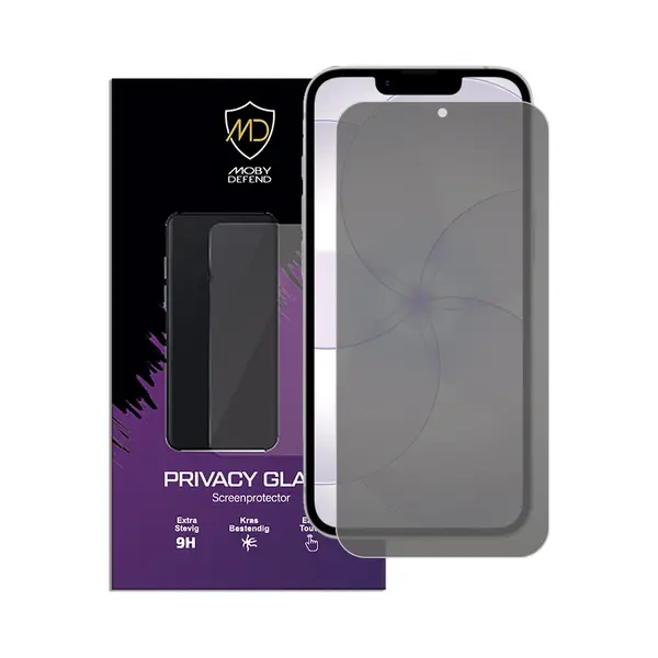 MobyDefend Screenprotector - Geschikt Voor IPhone 17e - Hd Privacy Glass Screensaver thumbnail
