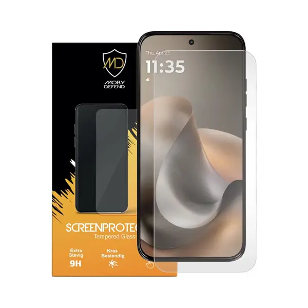 MobyDefend Screenprotector - Geschikt Voor Motorola Moto G67 / Motorola Moto G77 - Case-Friendly Screensaver - Gehard Glas thumbnail