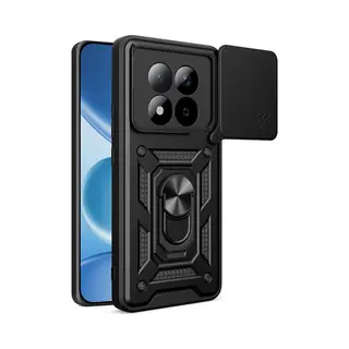 MobyDefend Hoesje - Geschikt Voor Xiaomi Redmi Note 15 Pro 4G - Pantsercase Met Draaibare Ring - Zwart