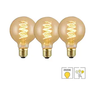 Lybardo - E27 Led Lamp - 3-pack - 3 Staps Dimbaar - 80mm - 4W - 2500K Warmwit Licht