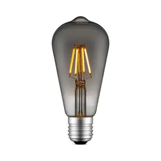 Home Sweet Home - Edison Vintage E27 Led Filament Lichtbron Drop - Rook - 6.4/6.4/14cm - ST64 Deco - Retro Led Lamp - Dimbaar - 4W 150lm 1800K - Warm