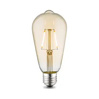 Home Sweet Home - Edison Vintage E27 Led Filament Lichtbron Drop - Amber - 6.4/6.4/14cm - ST64 Deco - Retro Led Lamp - 2W 160lm 2700K - Warm Wit Licht