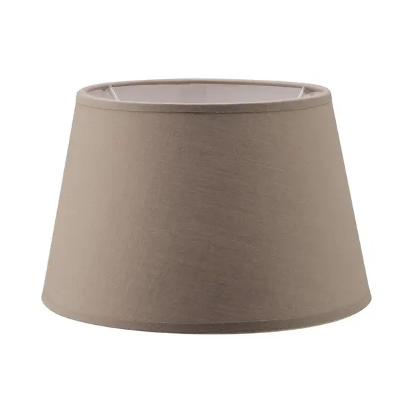Home Sweet Home - Stoffen - Stoffen Lampenkap - Conisch - Taupe - Minimalistische Stijl - 20 X 15 X 13 Cm - E27 Fitting - Voor Tafellamp - Voor thumbnail