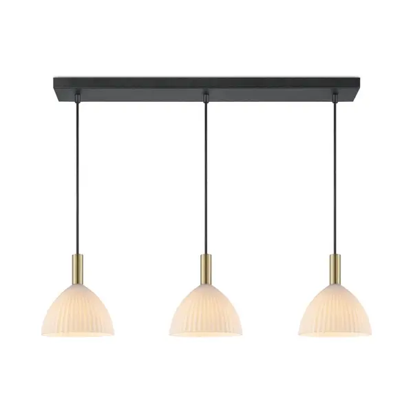 Home Sweet Home - Moderne Hanglamp Credo - 3 Lichts Hanglamp Gemaakt Van Glas En Metaal - Messing - 70/18/125cm - Dekra Getest - Geschikt Voor E14 Led thumbnail