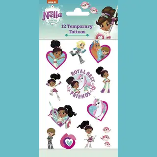 funny products Nella Tattoos - Tijdelijke Tattoo - Body Glitter - Plak Tattoos - Nep Tattoo - Fake Tattoo - Kinderen - 1 Vel Met 12 Tattoos