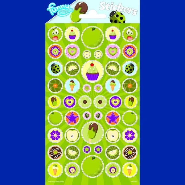 Funny Products Stickers Apple Groen 50 Stuks - Sinterklaas- Schoencadeau - Schoencadeautje - Knutselen - Creatief thumbnail