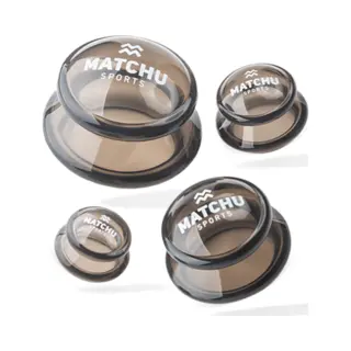 Matchu - Cellulite Cups - Cupping Cups - Sillicones - Cupping Set Of 4 - Full Body - Massage Cups - Dark Grey - Durable - Easy To Clean - Anti