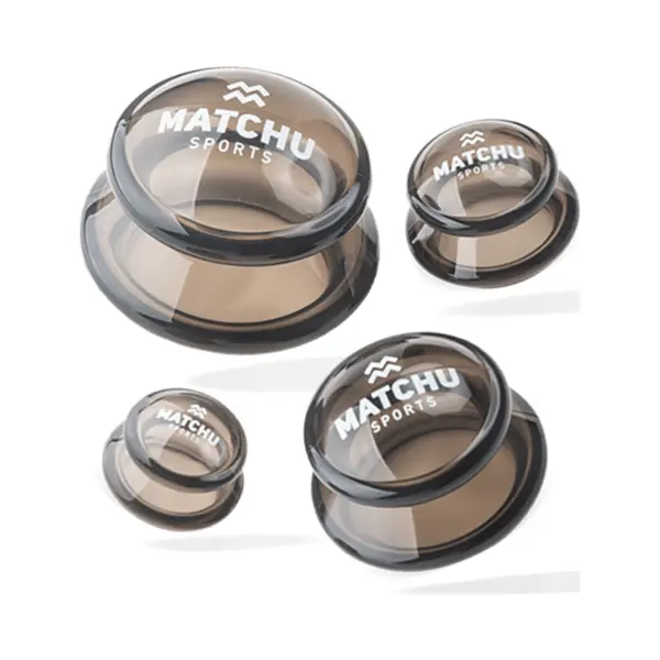 Matchu - Cellulite Cups - Cupping Cups - Sillicones - Cupping Set Of 4 - Full Body - Massage Cups - Dark Grey - Durable - Easy To Clean - Anti thumbnail