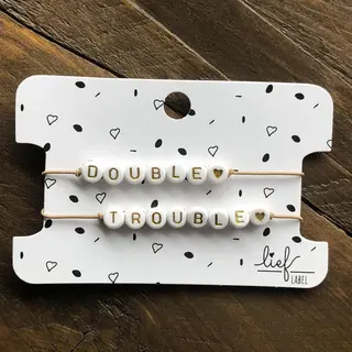 Lief Label Armbandjes Beige Double & Trouble