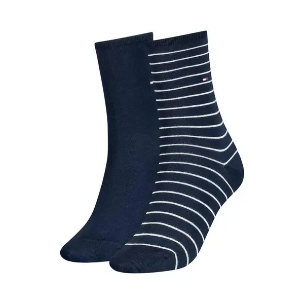 Tommy Hilfiger Socken "Th Women Sock 2P Small Stripe" 2 Paar, 2 Stk. Tlg. Mit Schmalem Rippenbündchen, Meliert, Gestreift thumbnail