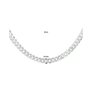Vigor, Halsketting, Gourmette 8 Seiten Geschärft 5, 4 Mm - Silber, (Zilver 925)