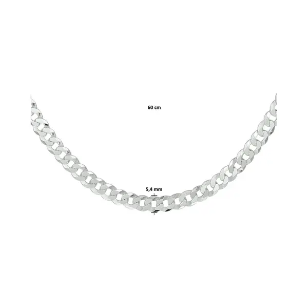Vigor, Halsketting, Gourmette 8 Seiten Geschärft 5, 4 Mm - Silber, (Zilver 925) thumbnail