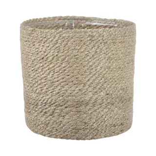 Mica Decorations Plantenpot - Rotan - Bruin - Plantenmand - H20 En D20 Cm - Met Plastic Binnenkant