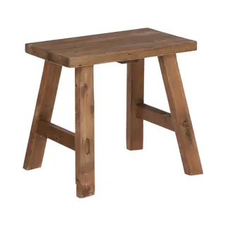 Mica Decorations Bold Hocker Aus Holz - L38 X B28, 5 X H34 Cm - Recyceltes Holz - Braun