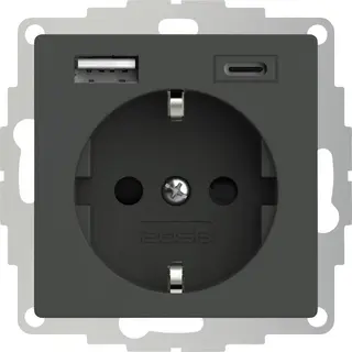 2USB - Einbau Steckdose InCharge Pro 55 - Usb-A & Usb-C 15 W - 32 Mm Tiefe - Energieeffizient & Stilvoll - Glänzend Weiß