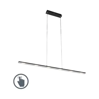 Qazqa Design Hängelampe Schwarz Inkl. Led Mit Touchdimmer - Platin