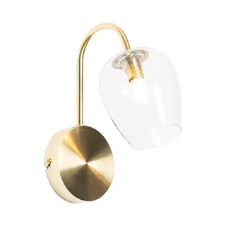 Qazqa Klassische Wandlampe Gold Mit Glas - Elien