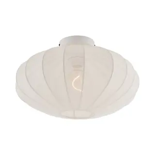 Qazqa Japandi Ceiling Light White With Fabric Shade - Bida