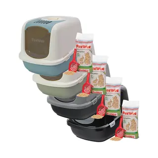 PeeWee EcoDome Katzentoilette Klappe (Inklusive Filterdeckel) - Grau