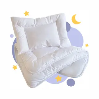 Zavelo Baby Ukkepuk Dekbedset Ledikant All Season 135x100 Cm + Kussen 40x60 Cm - Babydekbed - Peuterdekbed - 100% Katoenen Tijk - Anti-Allergisch