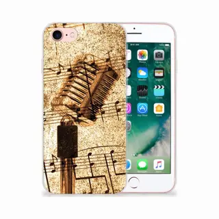 B2Ctelecom IPhone Se 2022 | Se 2020 | 8 | 7 Siliconen Hoesje Met Foto Bladmuziek