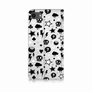 B2Ctelecom Mobiel BookCase IPhone 7 | 8 | Se (2020) | Se (2022) Silver Punk