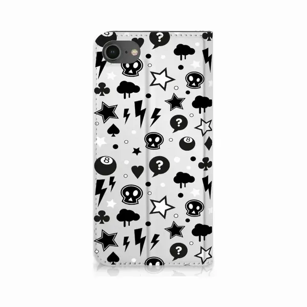 B2Ctelecom Mobiel BookCase IPhone 7 | 8 | Se (2020) | Se (2022) Silver Punk thumbnail