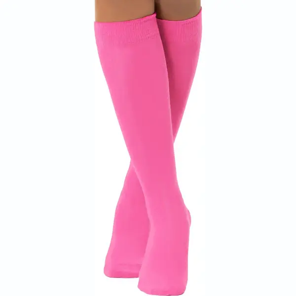 Partychimp Kniekousen Dames Carnaval Carnavalskleding Dames Carnaval Accessoires Verkleedkleren Volwassenen - Neon Roze - Katoen/Polyamide/Elastaan - thumbnail