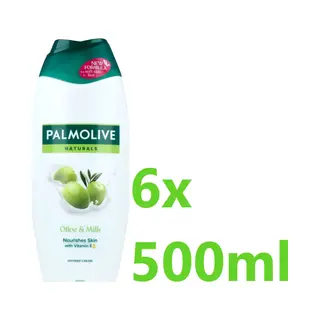 Palmolive Naturals - Douchegel - Olive & Milk – Met Vitamine E - 6x 500ml - Voordeelverpakking