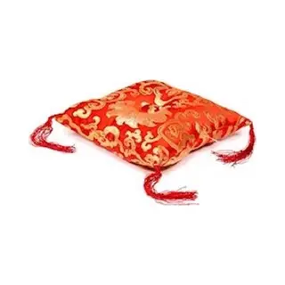 Yogi & Yogini Klankschaalkussen Rood Met Bloemmotief - 12x12x4 Cm - M