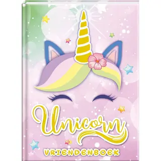 Benza Unicorn Vriendenboek - 80 Pagina's - Harde Kaft Met Gouden Glitter