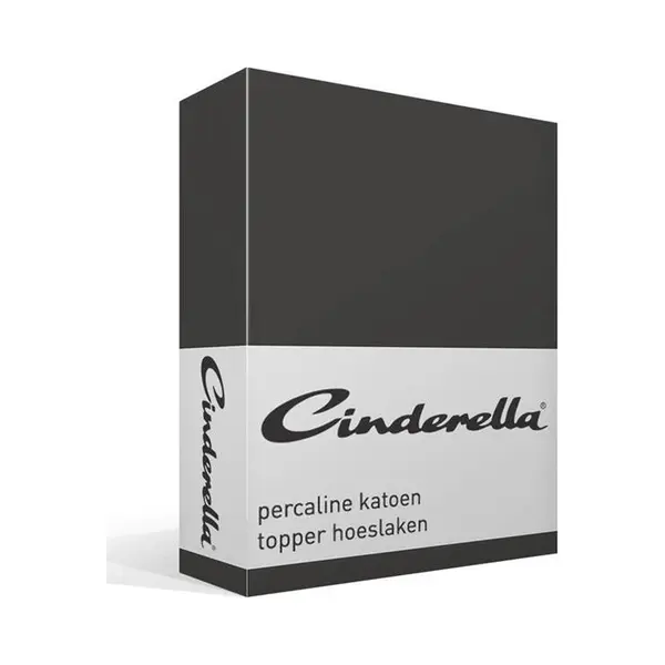 Cinderella Weekend - Topper Hoeslaken - Tot 15 Cm Matrashoogte - Katoen - 200x220 Cm - Antraciet thumbnail