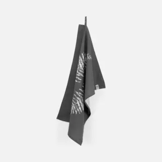 Walra Theedoek Dry With Leaves - 50x70 - 100% Katoen - Off Black